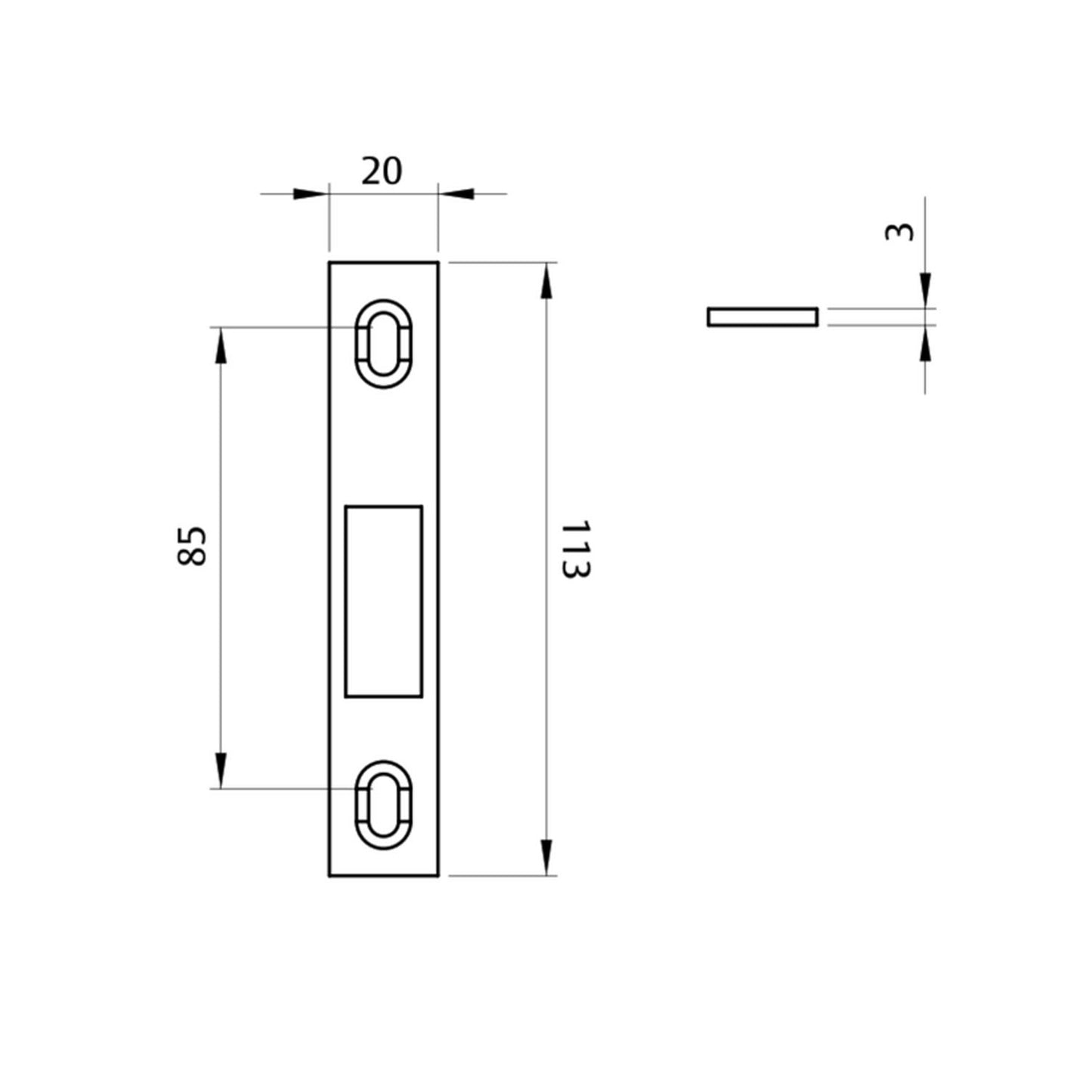 Lockwood Adjustable Sliding Door Strike Satin Stainless Steel P33600