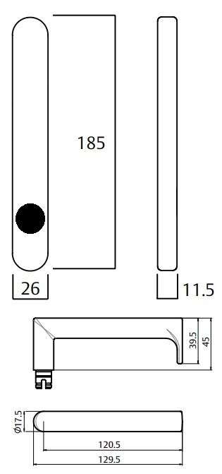 Lockwood 5805 Round End Plate With 155 Lever Satin Chrome 5805/155SC