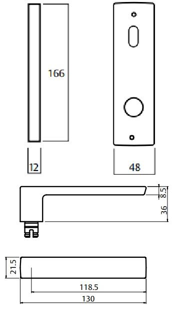 Lockwood 1904 Square End Plate With Turn & 101 Lever Satin Chrome 1904/101SC