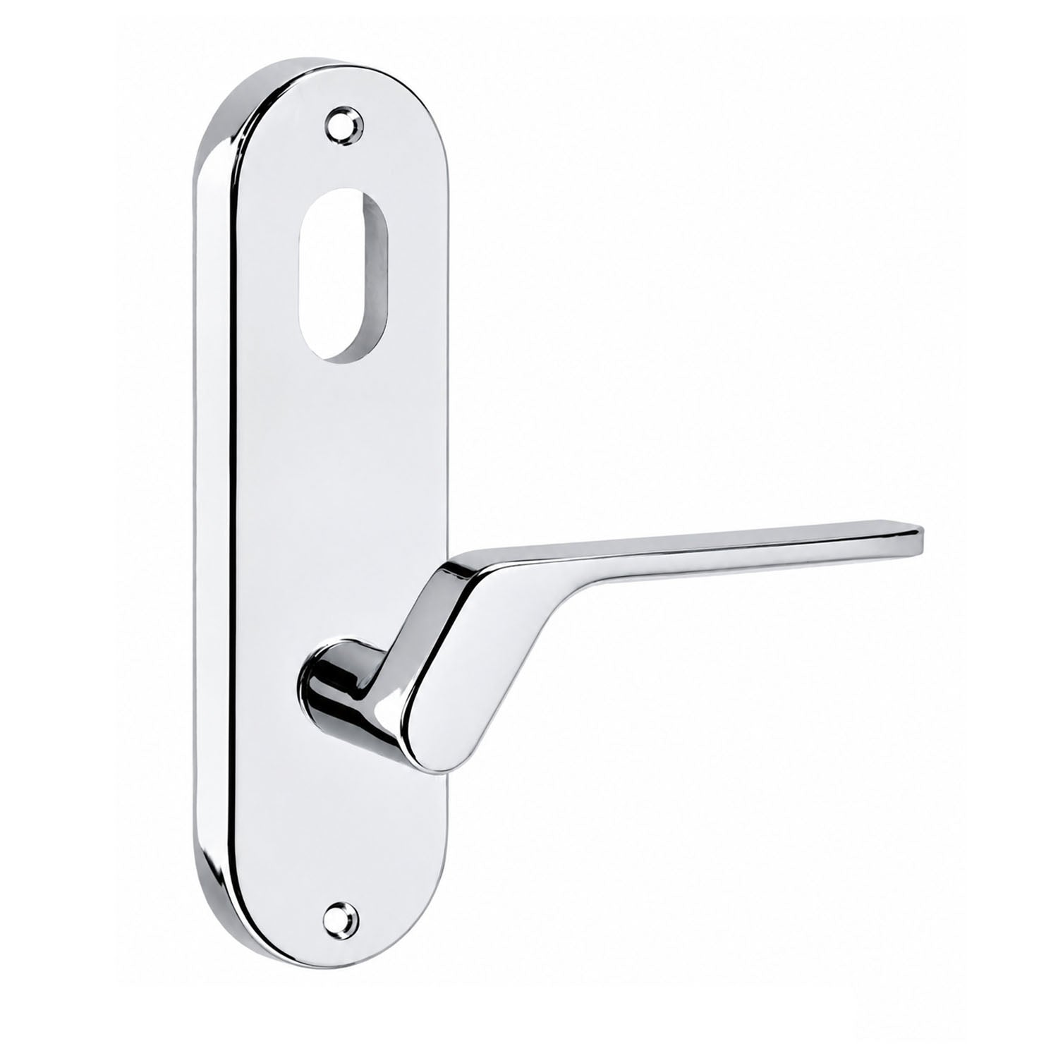 Lockwood 2901 Round End Plate With Cylinder Hole 41 Lever Left Hand Chrome Plate 2901/41LCP