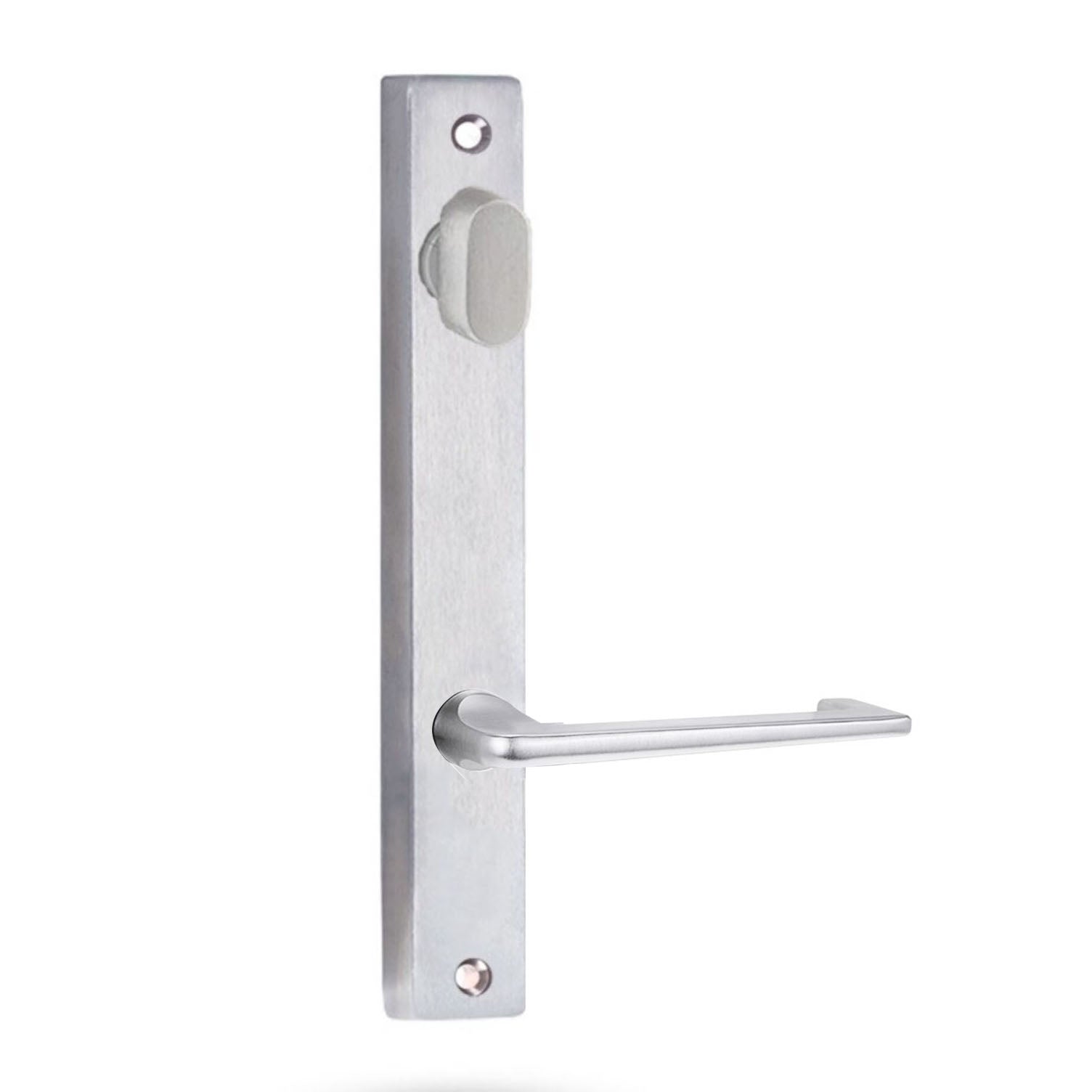 Lockwood 4904 Square End Plate With Turn & 132 Lever Satin Chrome 4904/132SC
