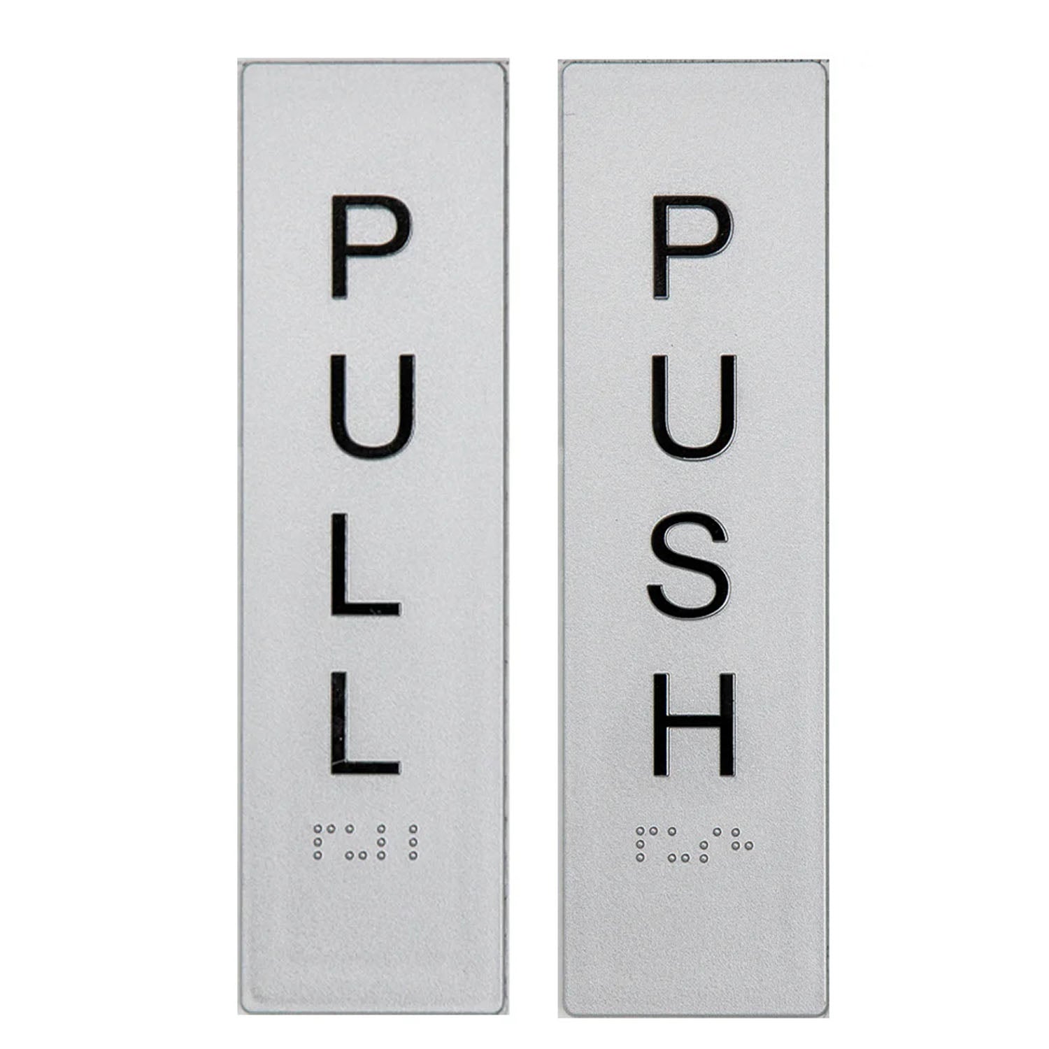 Tim The Sign Man Push Sign Vertical with Braille - Available in Push and Pull