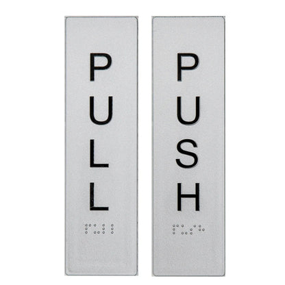 Tim The Sign Man Push Sign Vertical with Braille - Available in Push and Pull