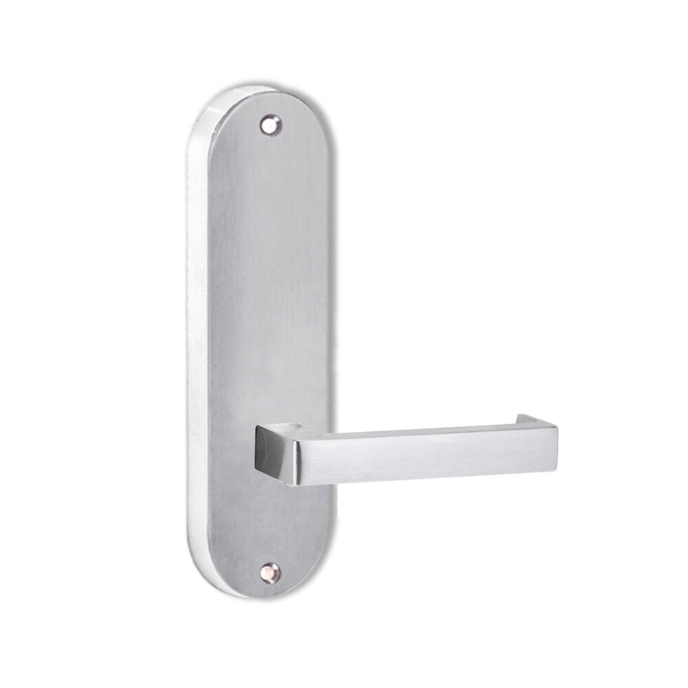 Lockwood 2905 Round End Plate With 142 Lever Satin Chrome 2905/142SC