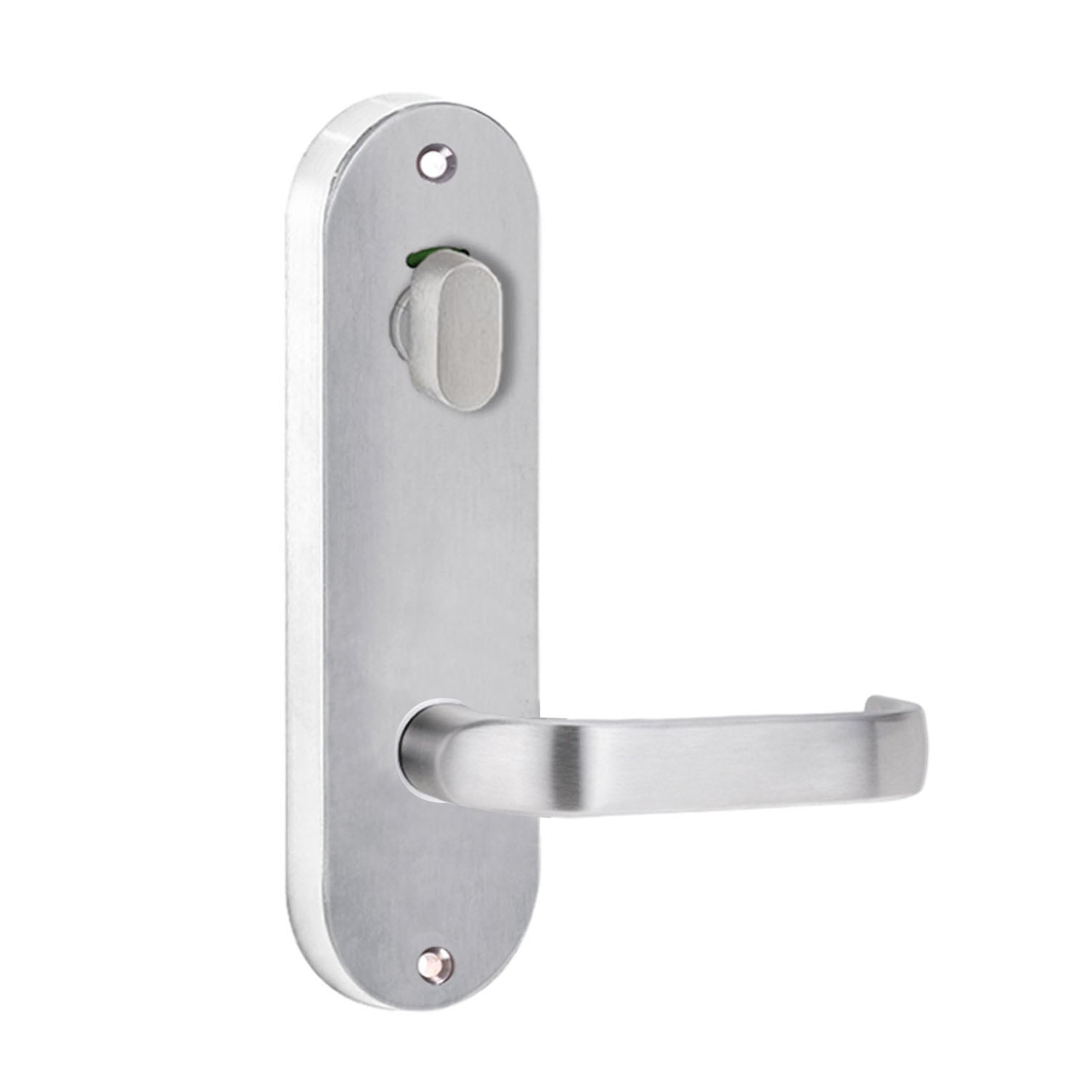 Lockwood 2916 Round End Plate With Privacy Indicator Turn & 74 Lever Satin Chrome 2916/74SC
