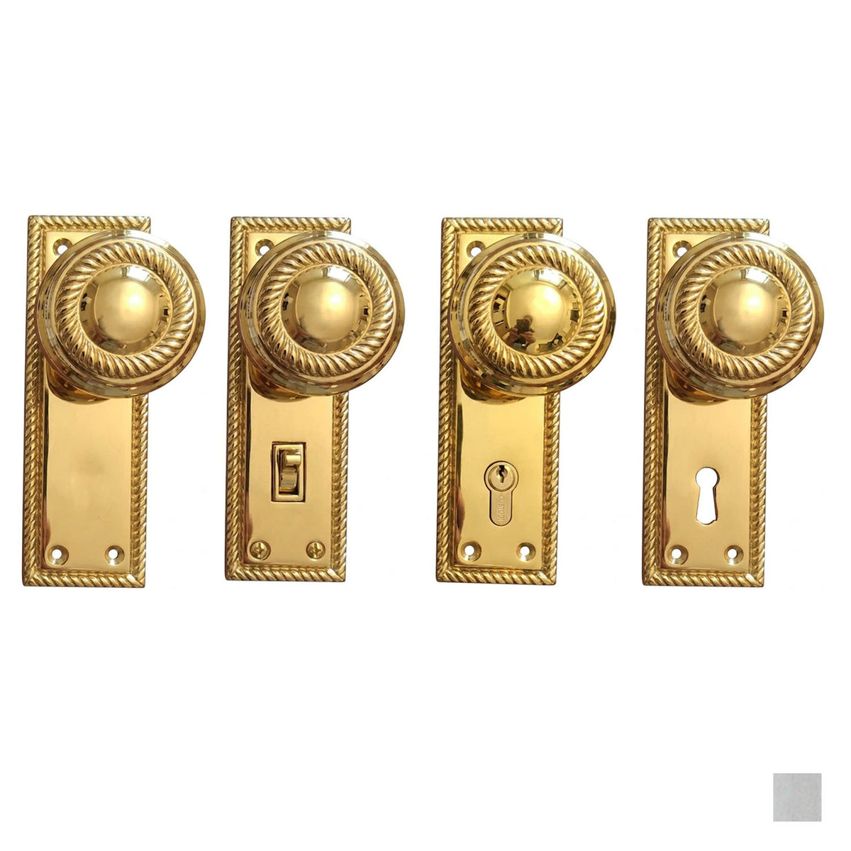 Superior Brass Georgian Door Knob - Available in Various Finishes and Function