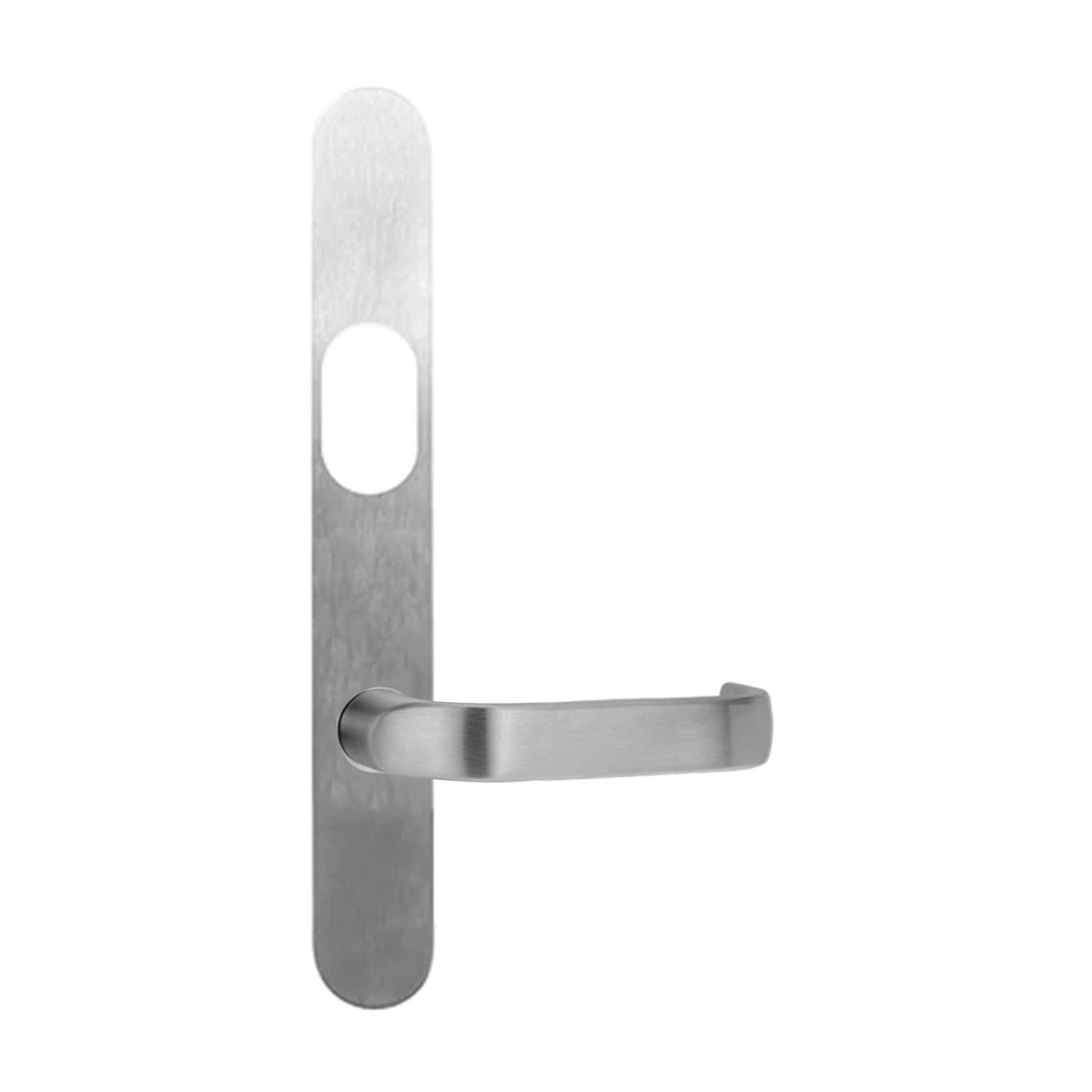 Lockwood 5601 Round End Plate With Cylinder Hole & 74 Lever Satin Chrome 5601/74SC