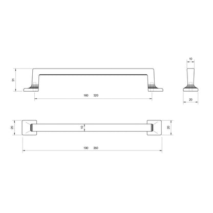 Kethy Horsens Cabinet Pull Handle - Available in Various Sizes and Finishes