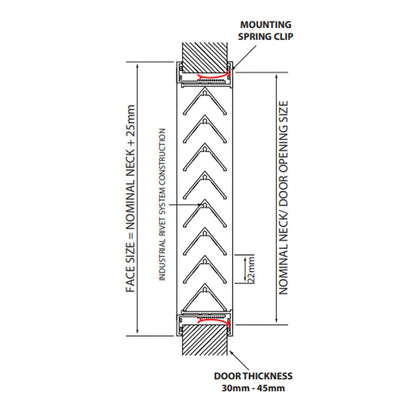 Airfoil DG Door Grille Clear Anodised - Available in Various Sizes