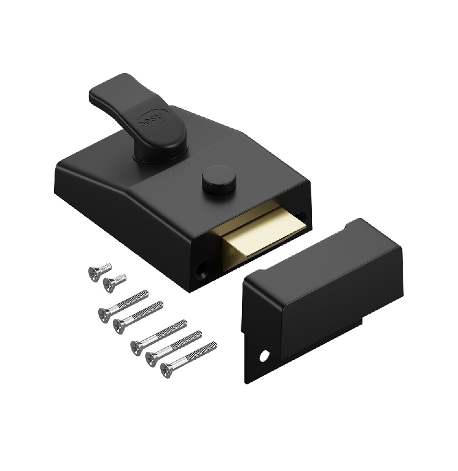 Asec Non-Deadlocking Nightlatch Case Only 60mm Black AS12286