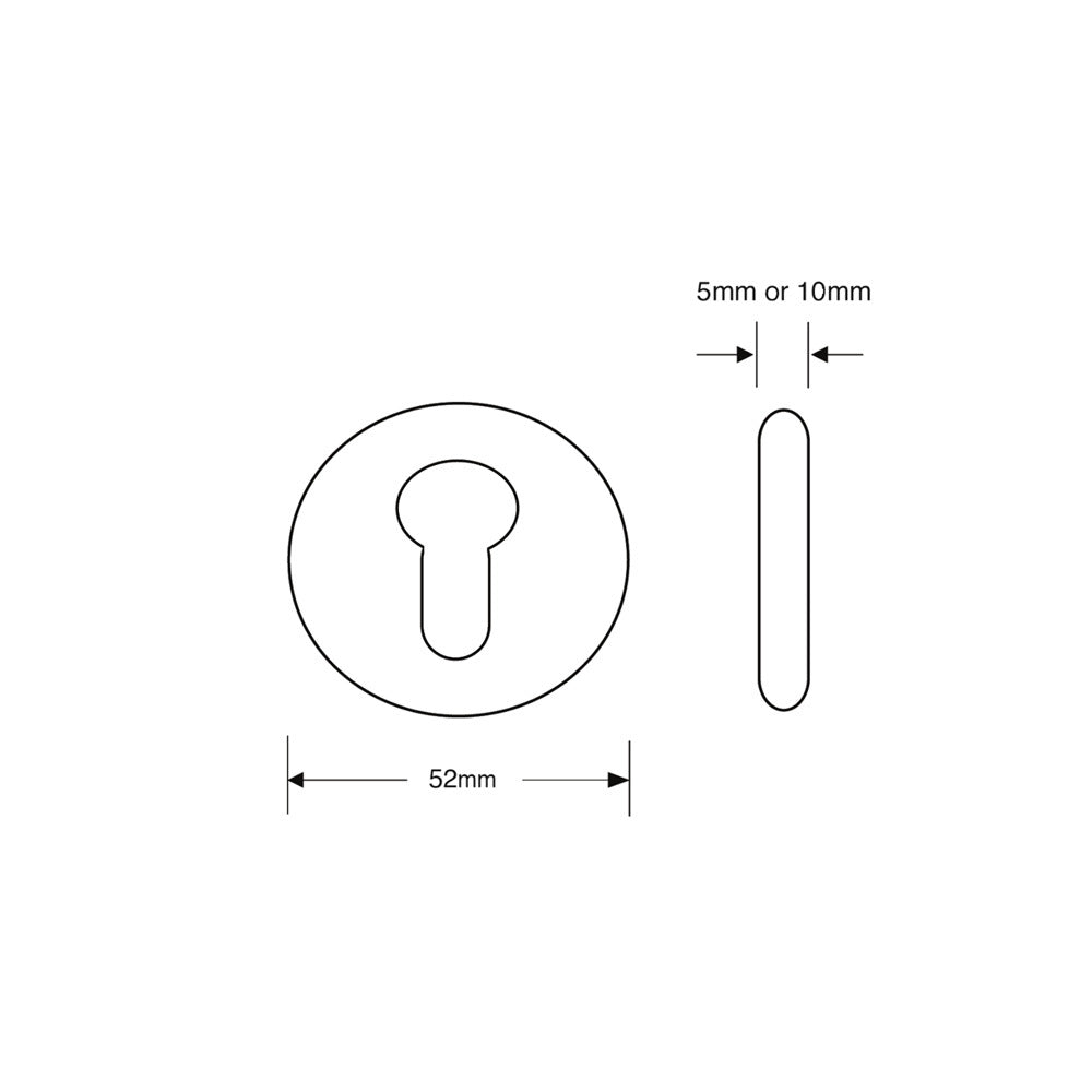 Asec Round Euro Escutcheon 52mm Face Fix White AS4517