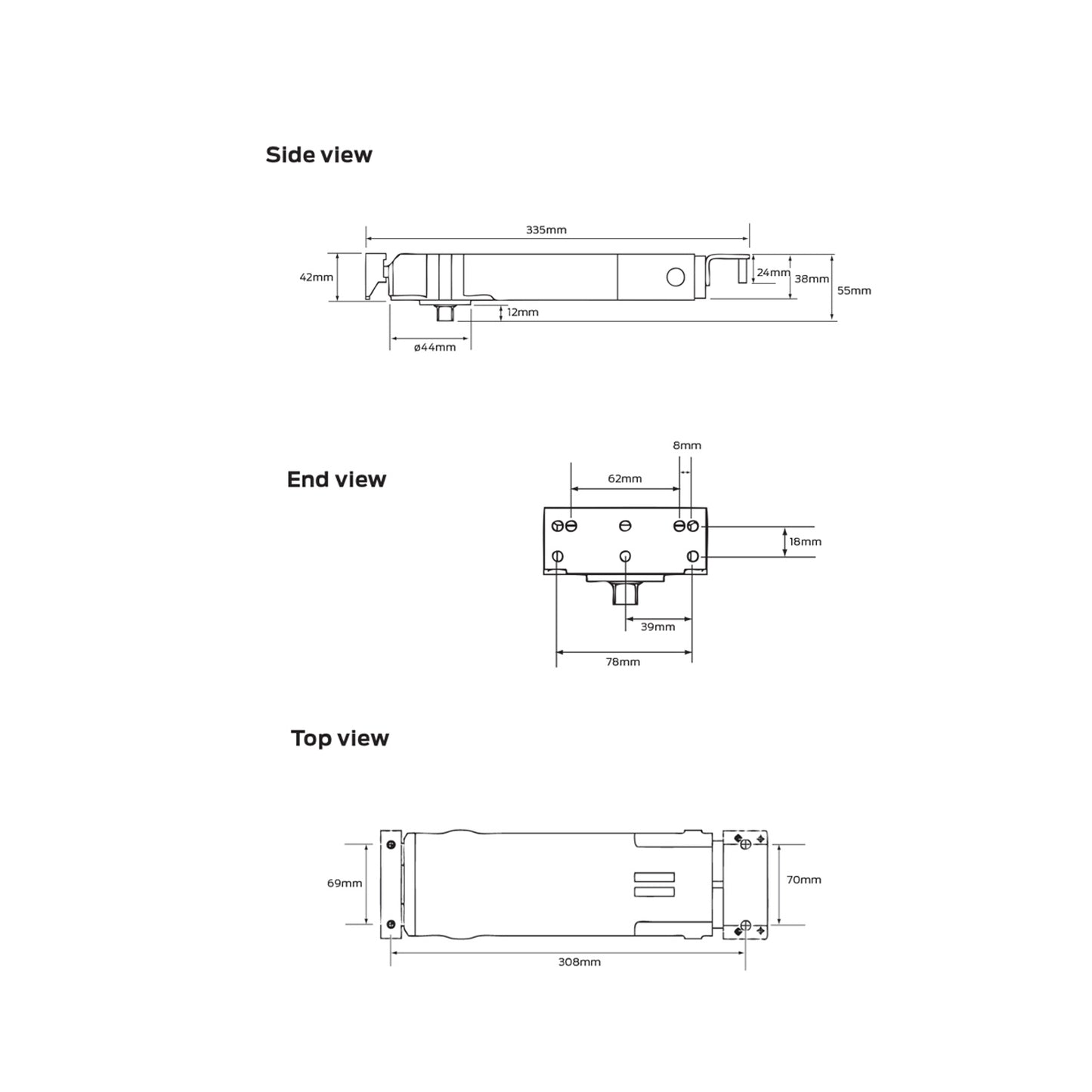 Briton EN2-4 Transom Closer Adjustable Silver B2800