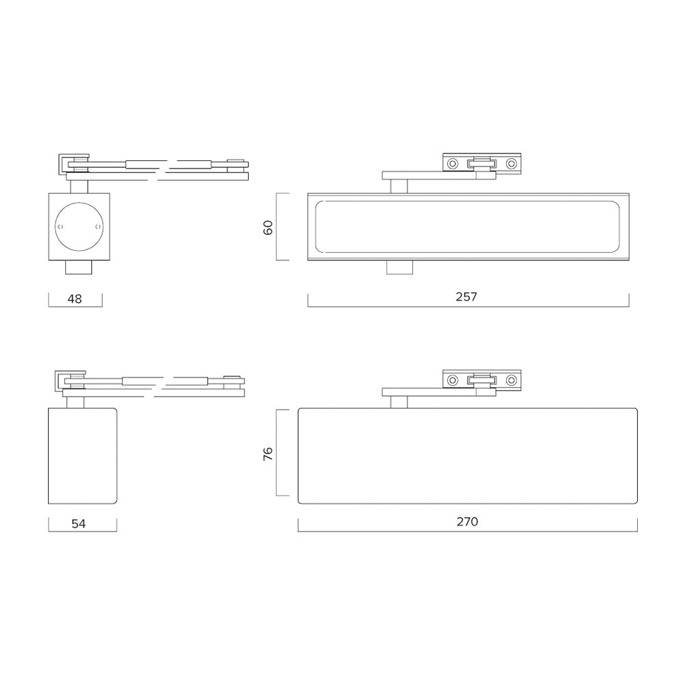 Briton Door Closer with Backcheck Satin Stainless Steel BNT-1130B-SSS