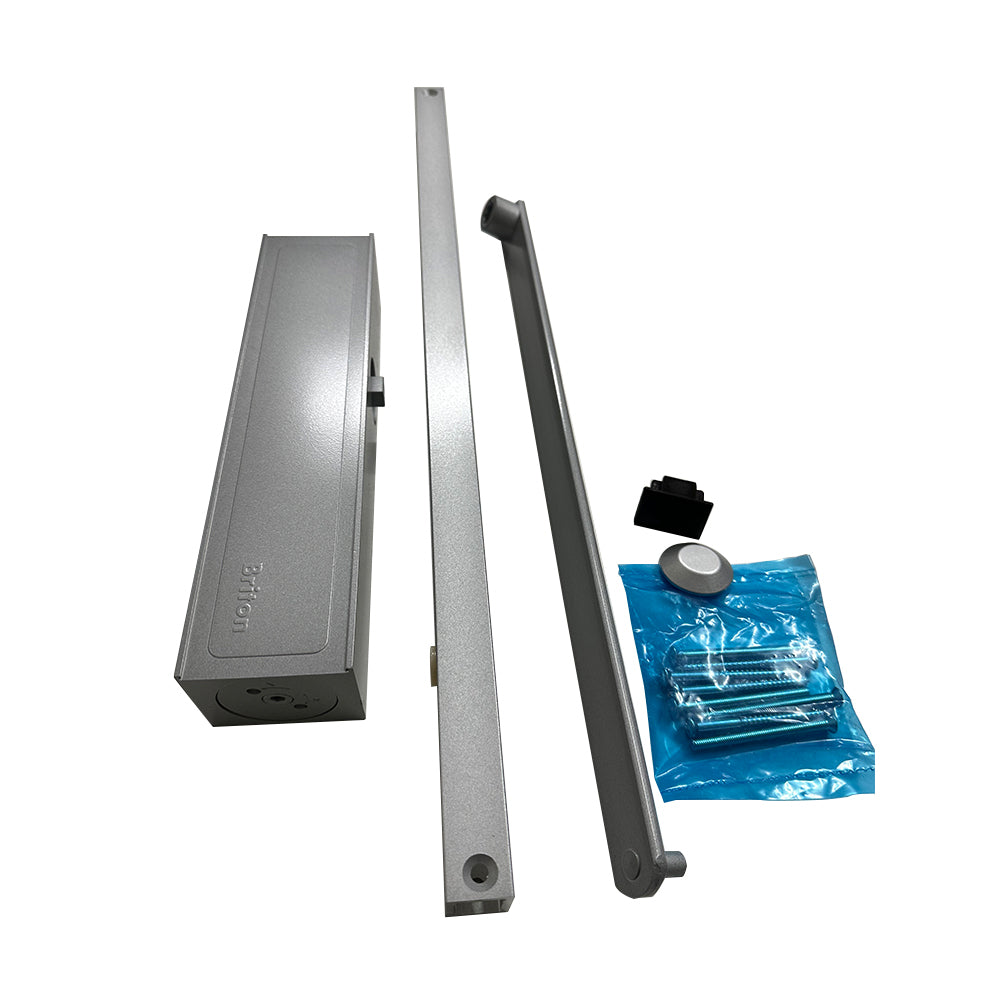 Briton EN1-4 Adjustable Track Arm Closer Back Check Fire Rated Silver BNT-1130B-T-SE