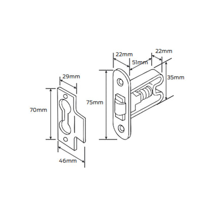Legge Kevdon Roller Catch - Available in Various Finishes