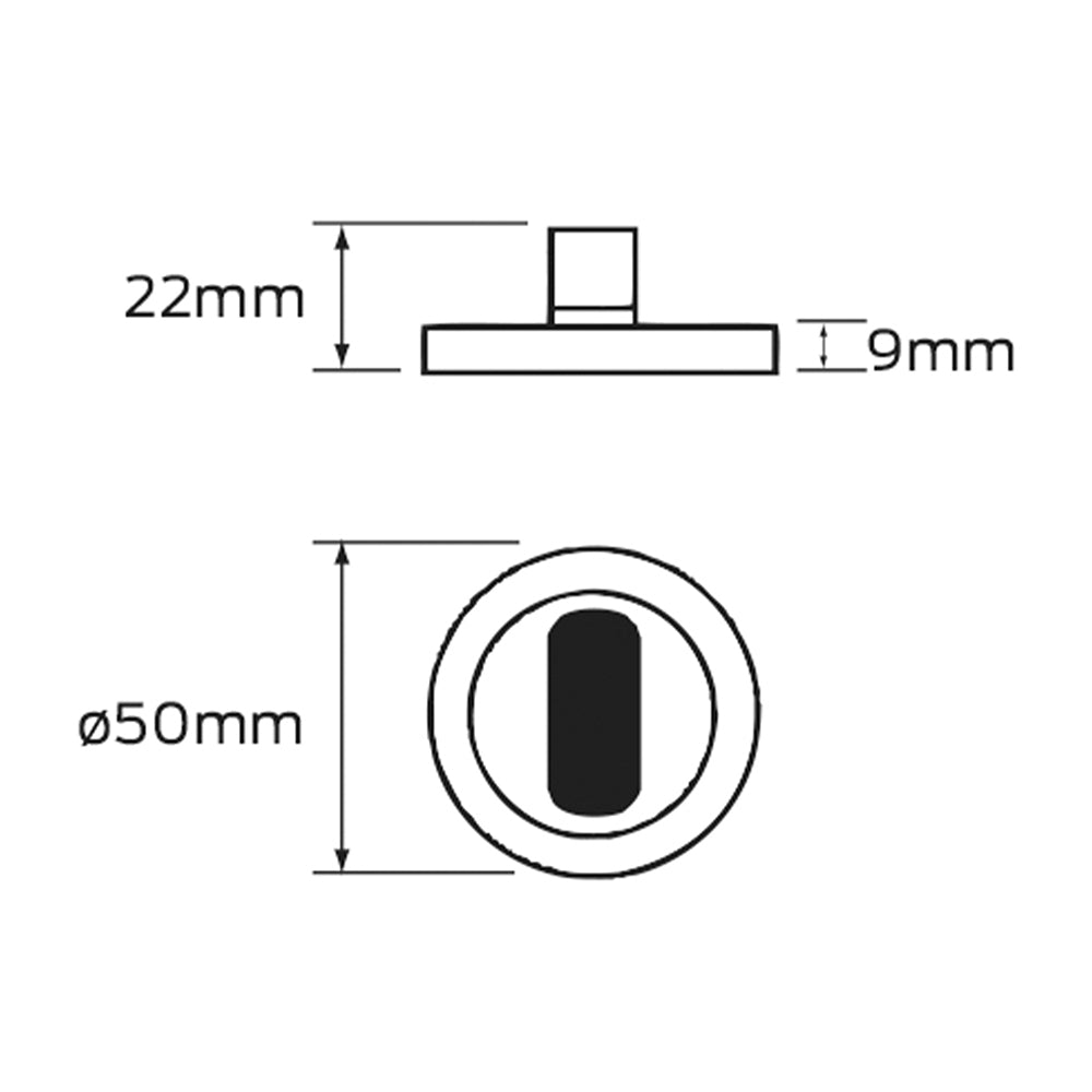 Legge Round Escutcheon with Turn - Available in Various Finishes