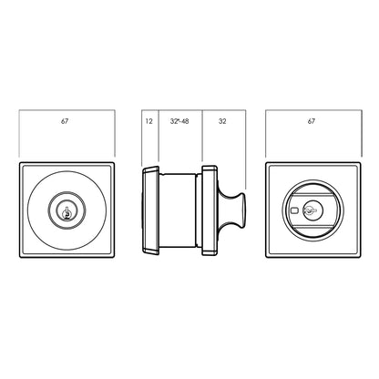 Lockwood Paradigm Double Cylinder Deadbolt Square Satin Chrome 005/B2SPDP