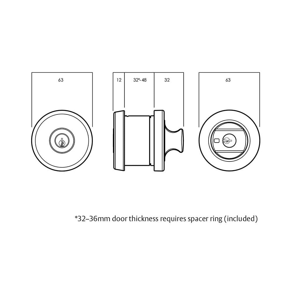 Lockwood Latching Paradigm Round Rose Double Cylinder - Available in Various Finishes