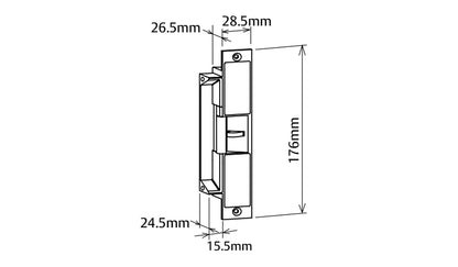 Trimec ES2000 Electric Strike Monitored 12VDC Fail Secure Stainless Steel 112001-000