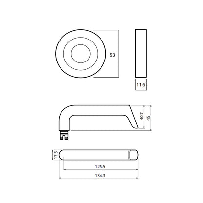 Lockwood Symphony 102 Door Lever on Round Rose Full Set - Available in Various Finish