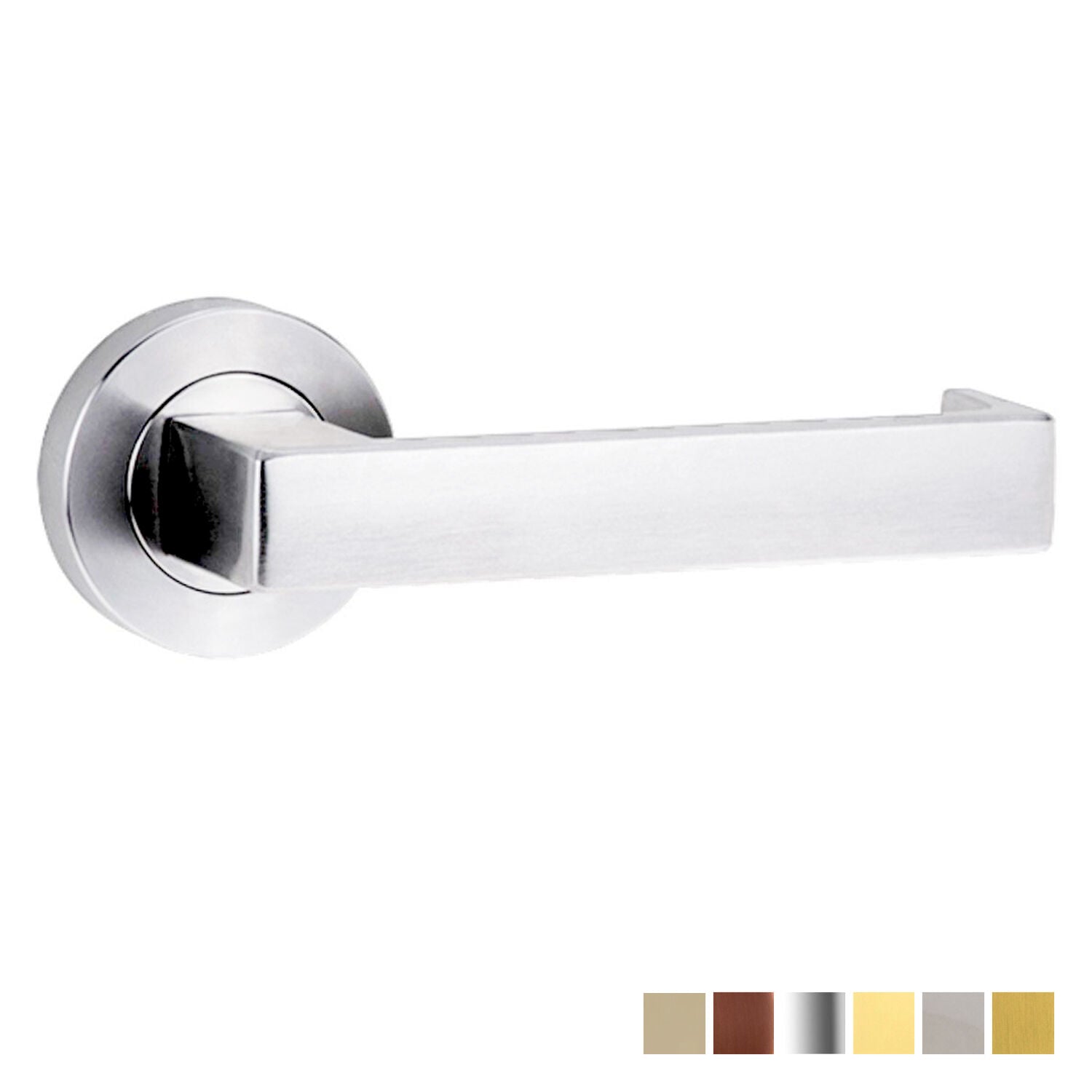 Lockwood 1220/1221/111 Door Lever on Round Rose Full Set - Available in Various Finishes