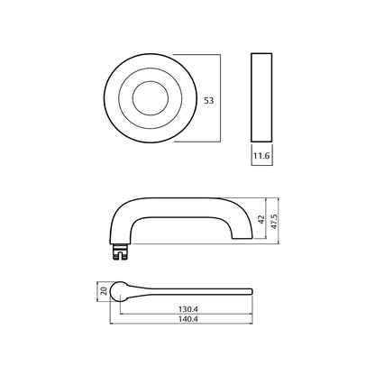 Lockwood Symphony 115 Door Lever on Round Rose Full Set - Available in Various Finish