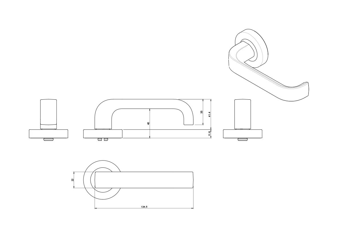 Lockwood Symphony 131 Lever On Round Rose - Available in Various Finishes