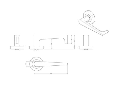 Lockwood Symphony 133 Lever On Round Rose - Available in Various Finishes