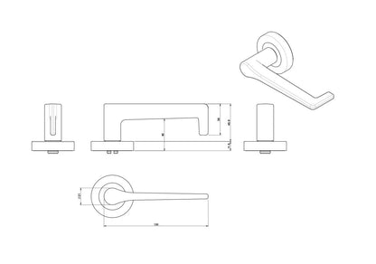 Lockwood Symphony 145 Lever On Round Rose - Available in Various Finishes