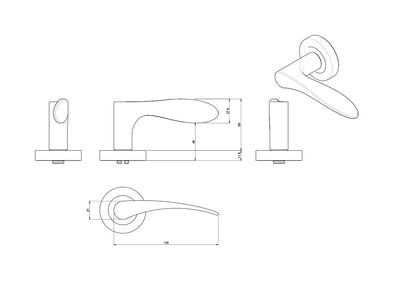 Lockwood Symphony 153 Lever On Round Rose - Available in Various Finishes and Handing