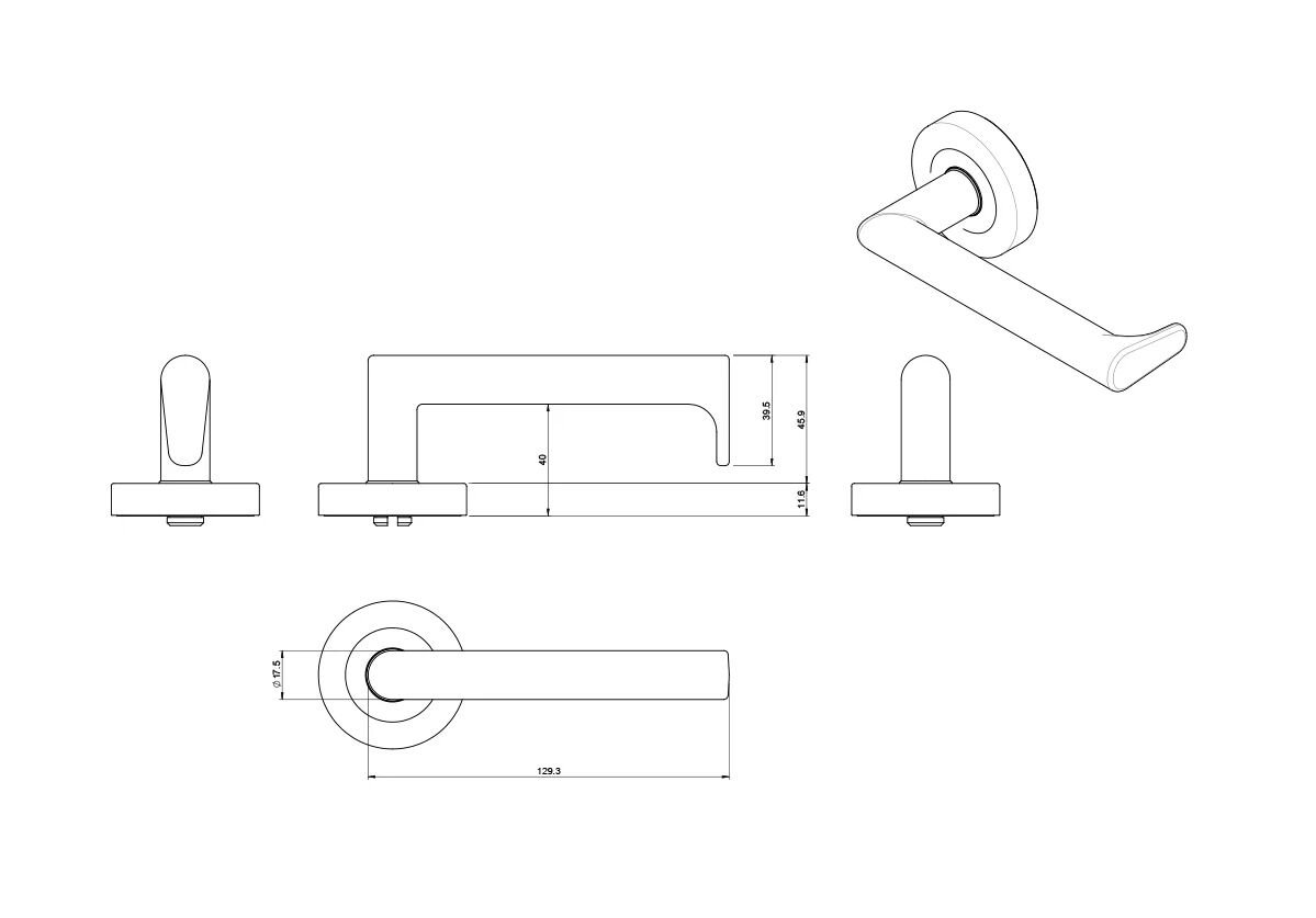 Lockwood Symphony 155 Lever On Round Rose - Available in Various Finishes