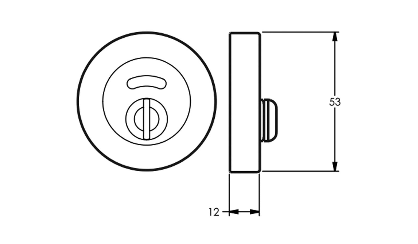 Lockwood Privacy Indicating Emergency Turn Escutcheon Surface Fix - Available in Various Finishes