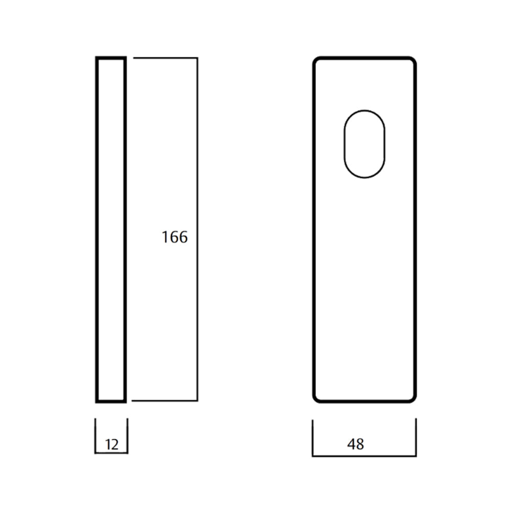 Lockwood 1800 Furniture Square End Plate Concealed Fix with Cylinder Hole
