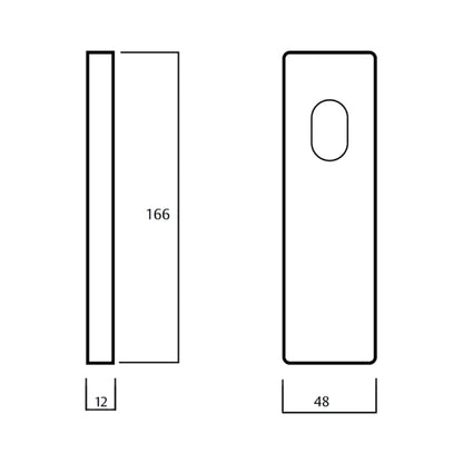 Lockwood 1800 Furniture Square End Plate Concealed Fix with Cylinder Hole