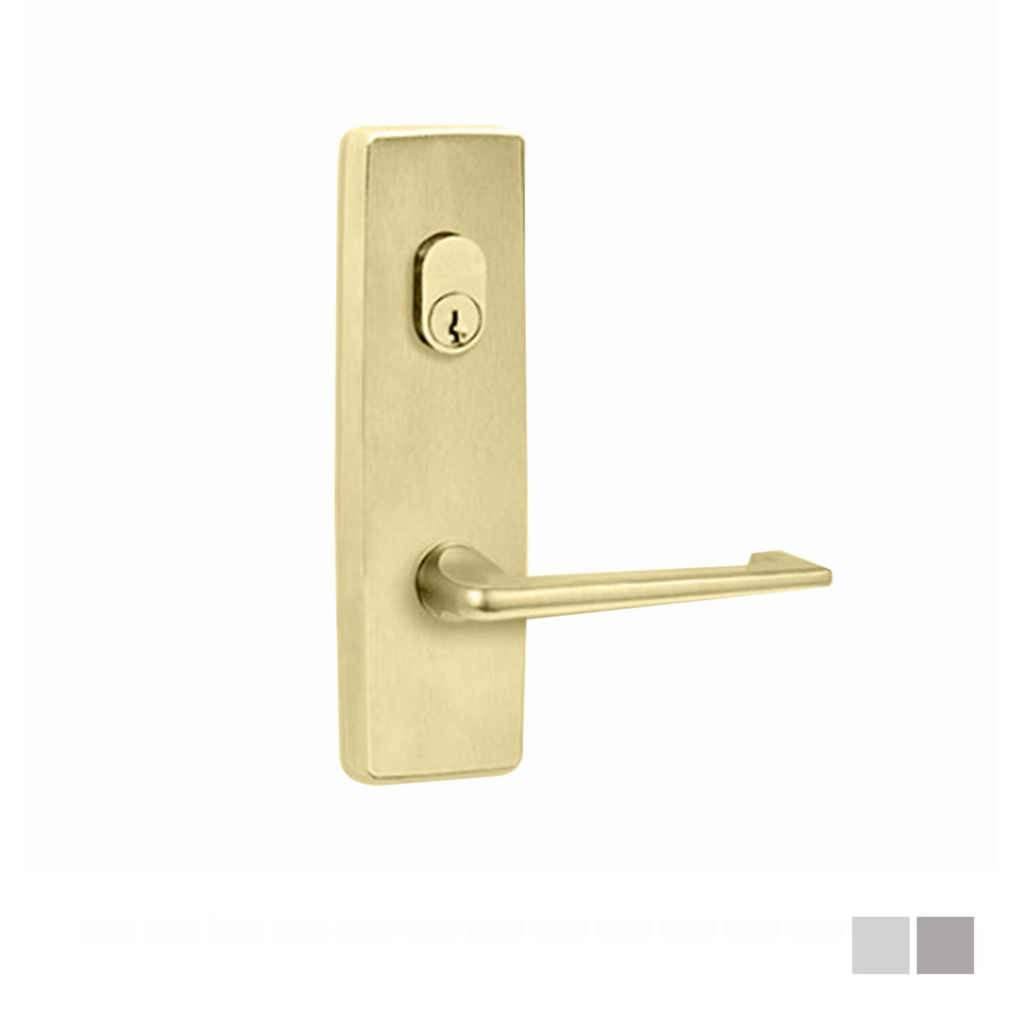 Lockwood Door Handle Square End Plate With Cylinder Hole & 132 Lever - Available in Various Finishes