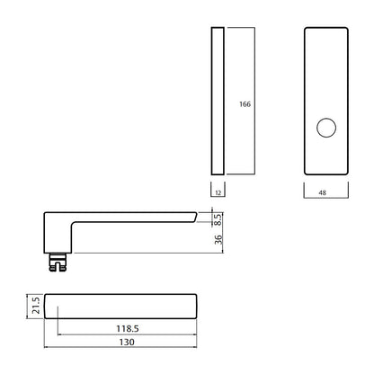 Lockwood 1805 Square End Plate with 101 Lever - Available in Various Finishes