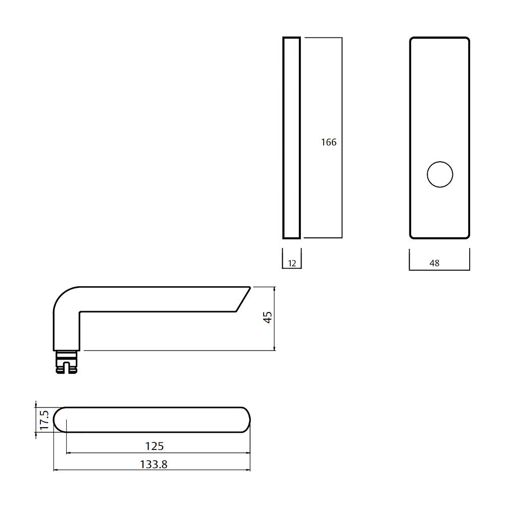 Lockwood 1805 Square End Plate with 104 Lever - Available in Various Finishes