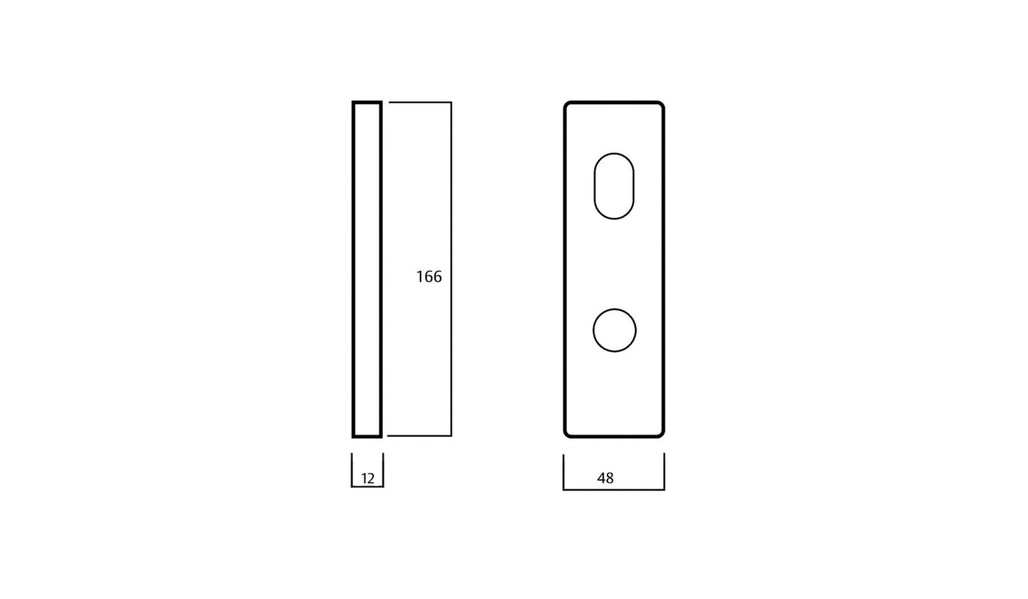 Lockwood 1805-123 Exterior Square End Plate & 123 Lever - Available in Polished Brass and Satin Chrome Finish