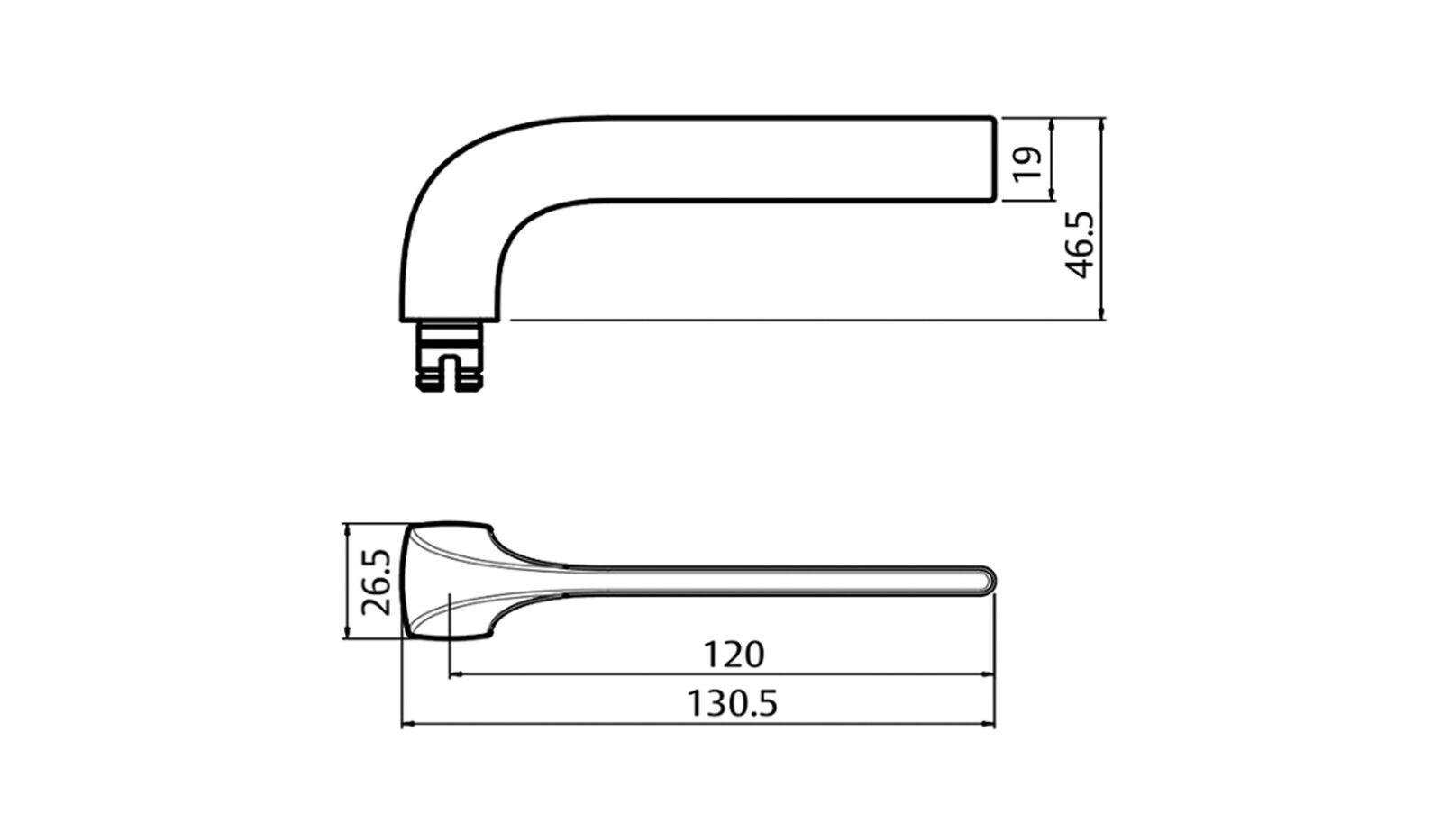 Lockwood 1805-123 Exterior Square End Plate & 123 Lever - Available in Polished Brass and Satin Chrome Finish