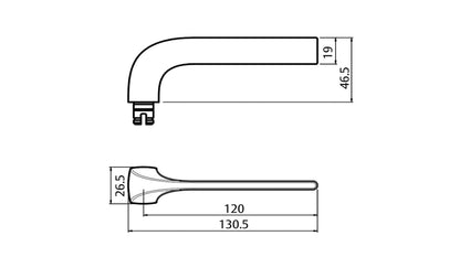 Lockwood 1805-123 Exterior Square End Plate & 123 Lever - Available in Polished Brass and Satin Chrome Finish