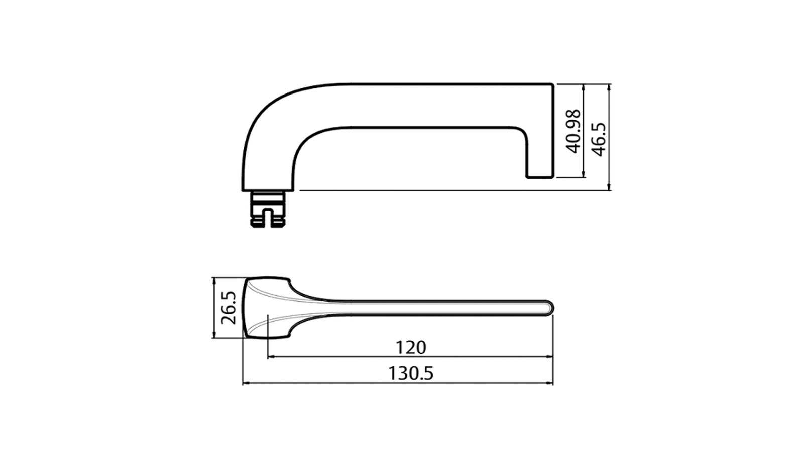 Lockwood 1805-124 Furniture Square End Plate & 124 Lever - Available in Polished Brass and Satin Chrome Finish