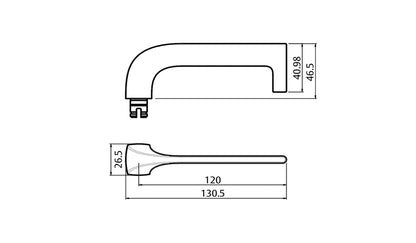 Lockwood 1805-124 Furniture Square End Plate & 124 Lever - Available in Polished Brass and Satin Chrome Finish