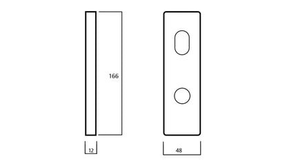 Lockwood 1805-131 Furniture Square End Plate & 131 Lever - Available in Polished Brass and Satin Chrome Finish