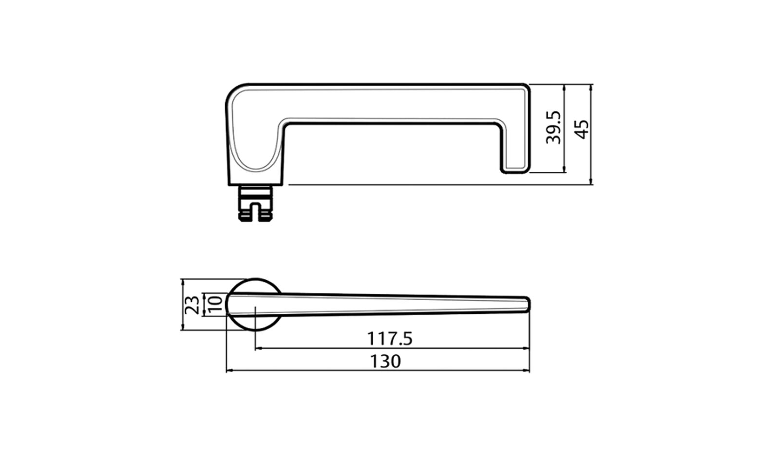 Lockwood 1805-132 Furniture Square End Plate & 132 Lever - Available in Polished Brass and Satin Chrome Finish