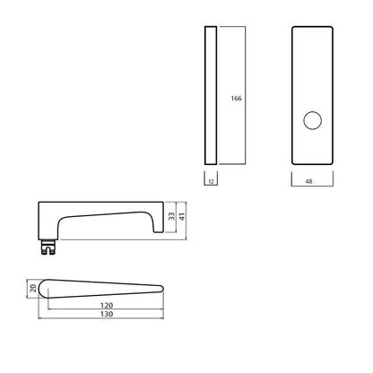 Lockwood 1805 Square End Plate with 133 Lever - Available in Various Finishes