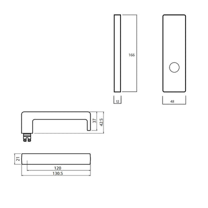 Lockwood 1805 Square End Plate with 142 Lever - Available in Various Finishes