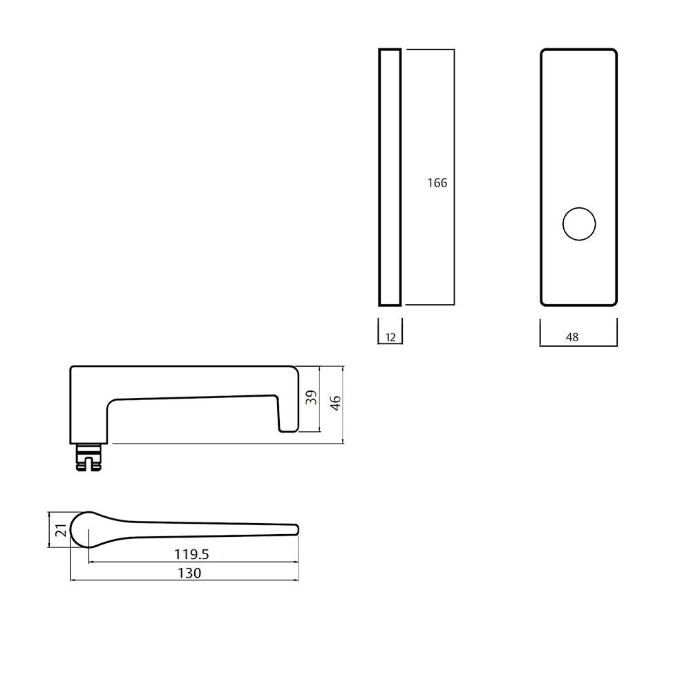 Lockwood 1805 Square End Plate with 145 Lever - Available in Various Finishes