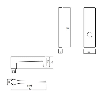 Lockwood 1805 Square End Plate with 145 Lever - Available in Various Finishes
