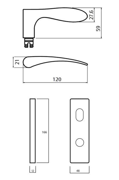 Lockwood1805 Square End Plate and 153 Lever - Available in Various Finishes and Handing