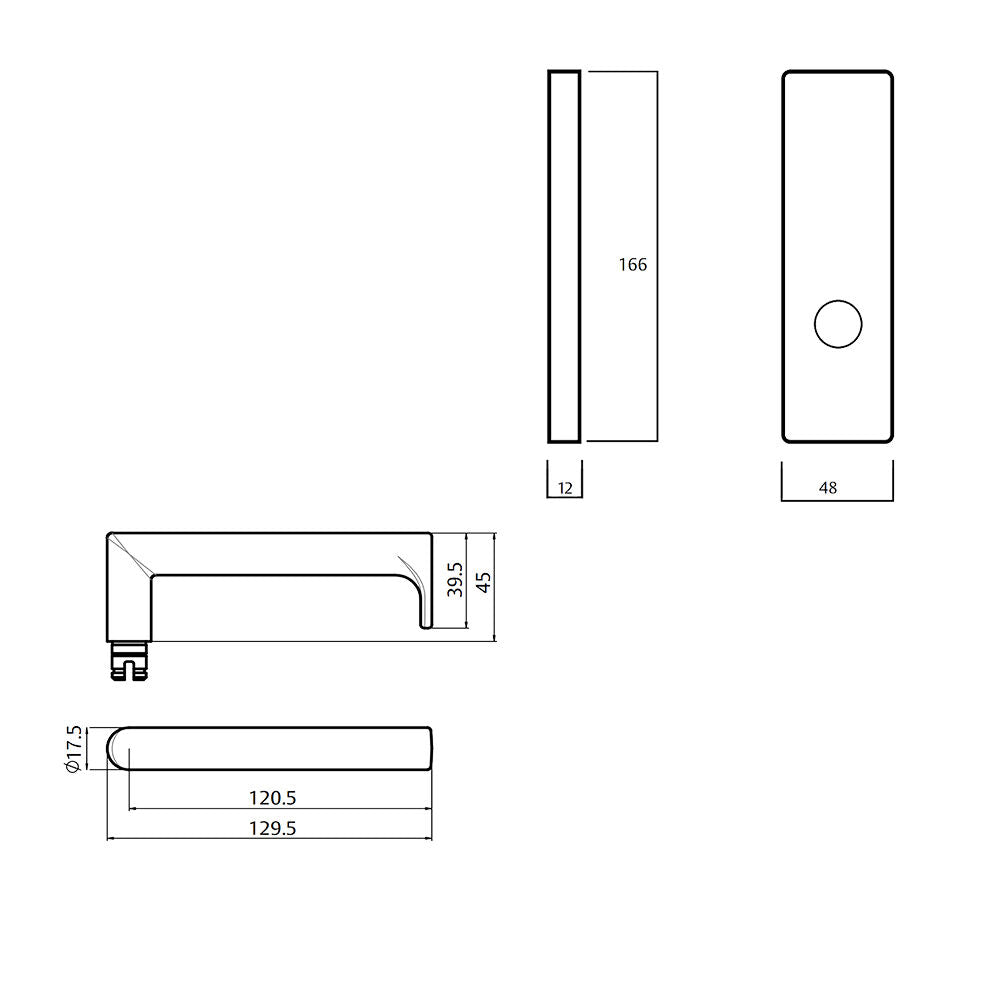 Lockwood 1805 Square End Plate with 155 Lever - Available in Various Finishes